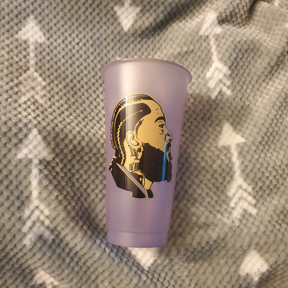 Color changing Nipsey cup w/ straw and lid